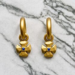 Boucles d’Oreilles Clips Vintage Croix E0121