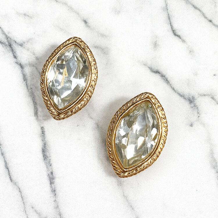 Boucles d’Oreilles Clips Vintage Ovale E10