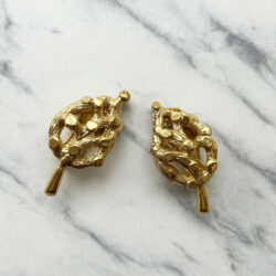 Boucles d’Oreilles Clips Vintage Feuille E1038