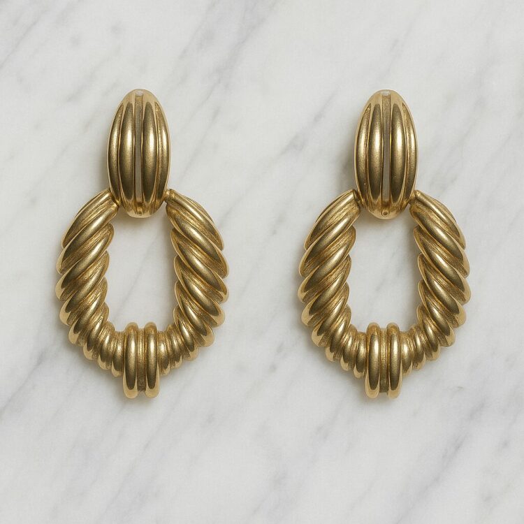 Boucles d’Oreilles Clips Vintage Torsade E1041