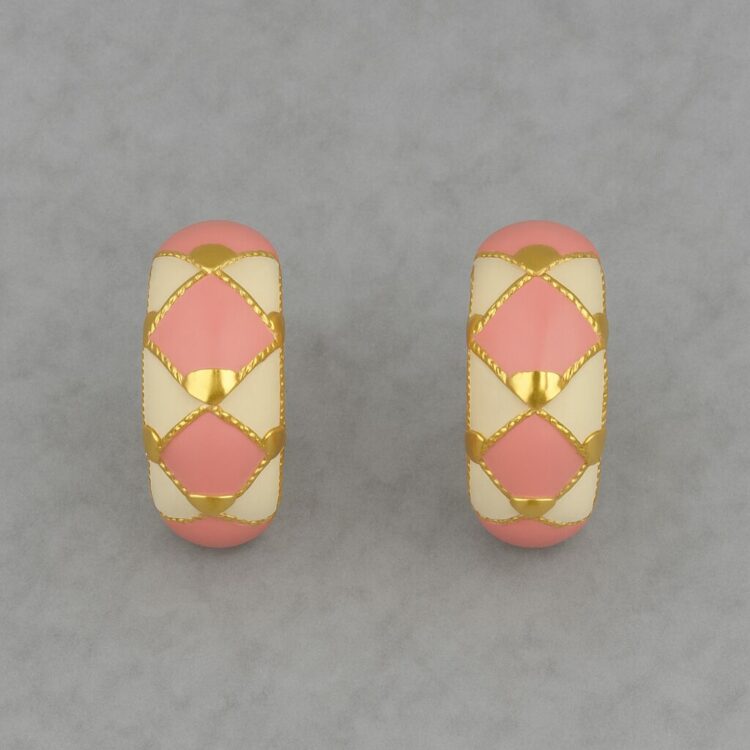 Boucles d’Oreilles Clips Vintage Arlequin E1208