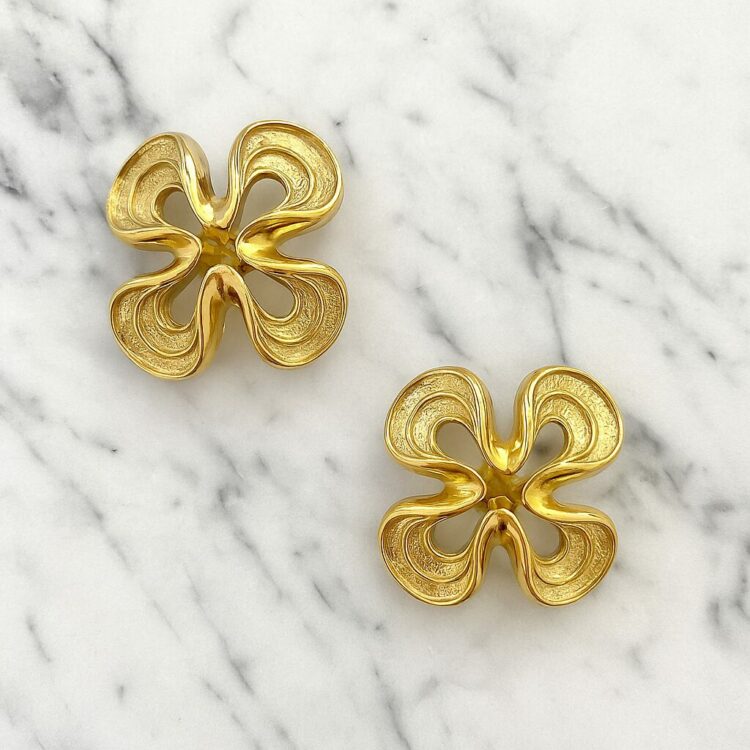 Boucles d’Oreilles Clips Vintage SPHINX Fleur E1300