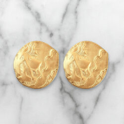 Boucles d’Oreilles Clips Vintage Visage Femme CAURA E1565