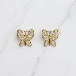 Boucles d’Oreilles Percées Vintage Papillon E1721