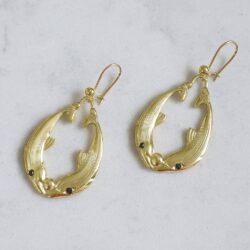 Boucles d’Oreilles Percées Vintage Dauphin E1901