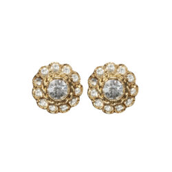 Boucles d'Oreilles Percées Vintage Fleur E2332