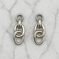Boucles d'Oreilles Percées Vintage Tresse E2591