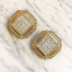 Boucles d’Oreilles Clips Vintage SPHINX Octogonale E2625