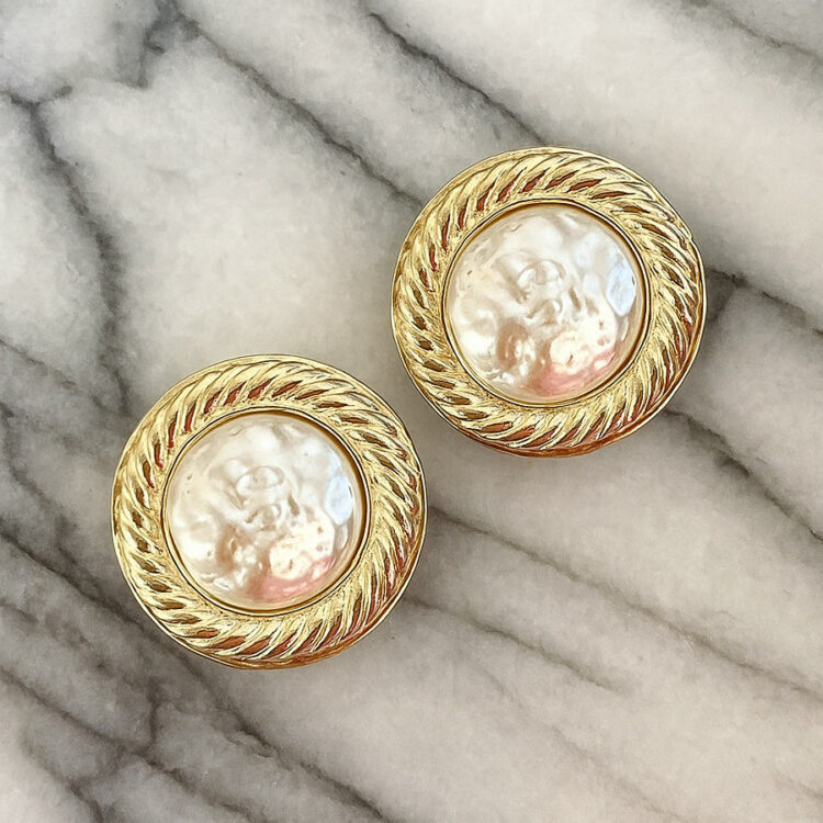 Boucles d’Oreilles Clips Vintage ADRIAN MANN Rond E2633