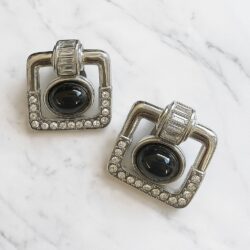 Boucles d’Oreilles Clips Vintage Rectangle E2672