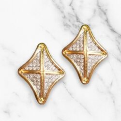 Boucles d’Oreilles Clips Vintage SPHINX Losange E2846