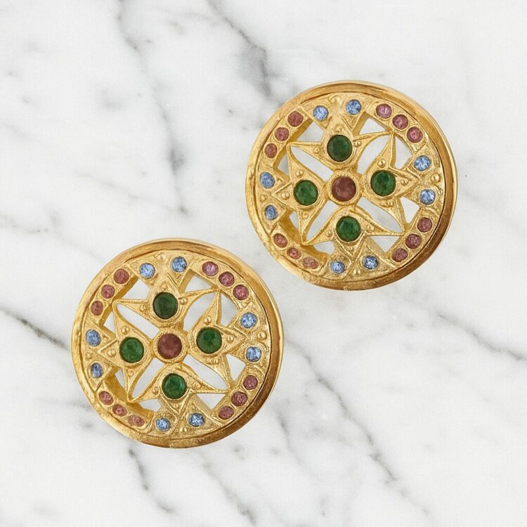 Boucles d’Oreilles Clips Vintage SPHINX Rond E2868