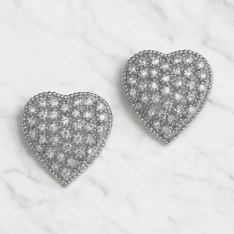 Boucles d’Oreilles Clips Vintage Cœur E2889