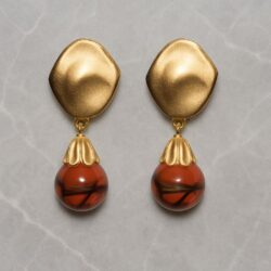 Boucles d’Oreilles Percées Vintage Goutte E3179.