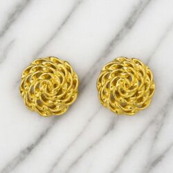 Boucles d’Oreilles Clips Vintage Rond E3326