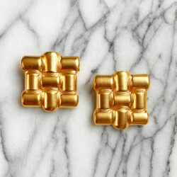 Boucles d’Oreilles Clips Vintage carré E3401