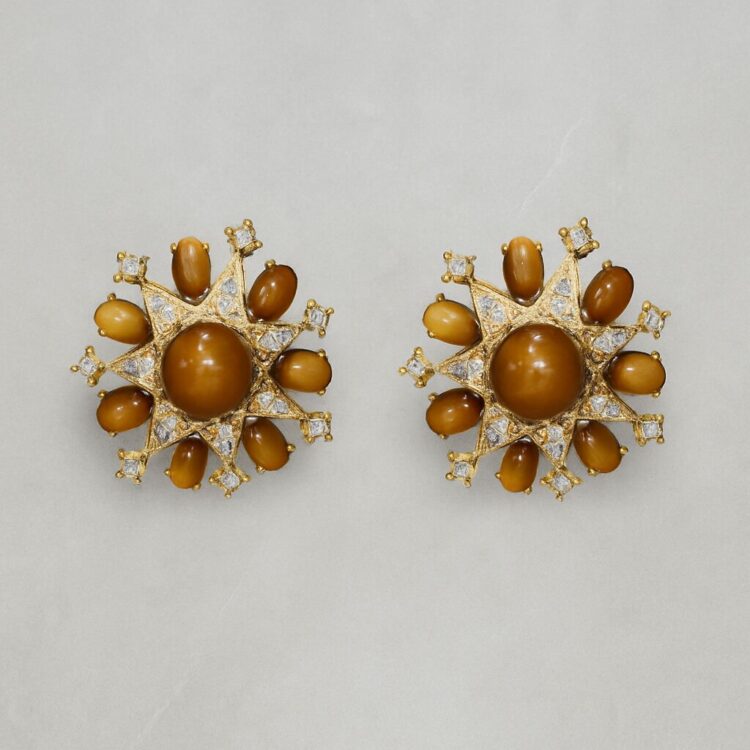 Boucles d'Oreilles Clips Vintage Etoile E375