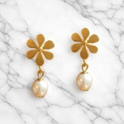 Boucles d’Oreilles Percées Vintage Fleur E3807