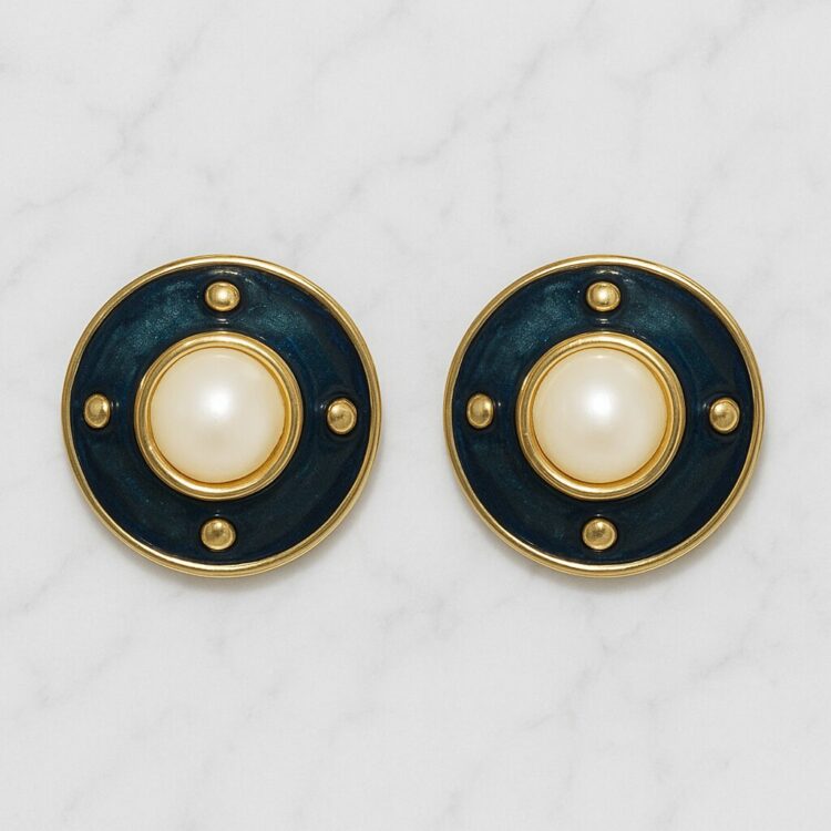 Boucles d’Oreilles Clips Vintage Rond E3836