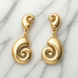 Boucles d’Oreilles Clips Vintage Coquillage E3860
