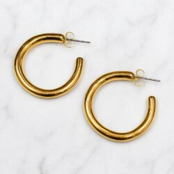 Boucles d'Oreilles Percées Vintage Créoles E3873
