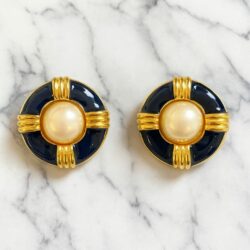 Boucles d’Oreilles Clips Vintage Rond CAURA E3982