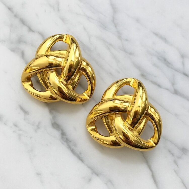 Boucles d’Oreilles Clips Vintage SPHINX Torsade E3994