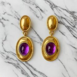 Boucles d’Oreilles Clips Vintage Ovale CAURA E4006