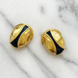 Boucles d’Oreilles Clips Vintage Coléoptère E4232