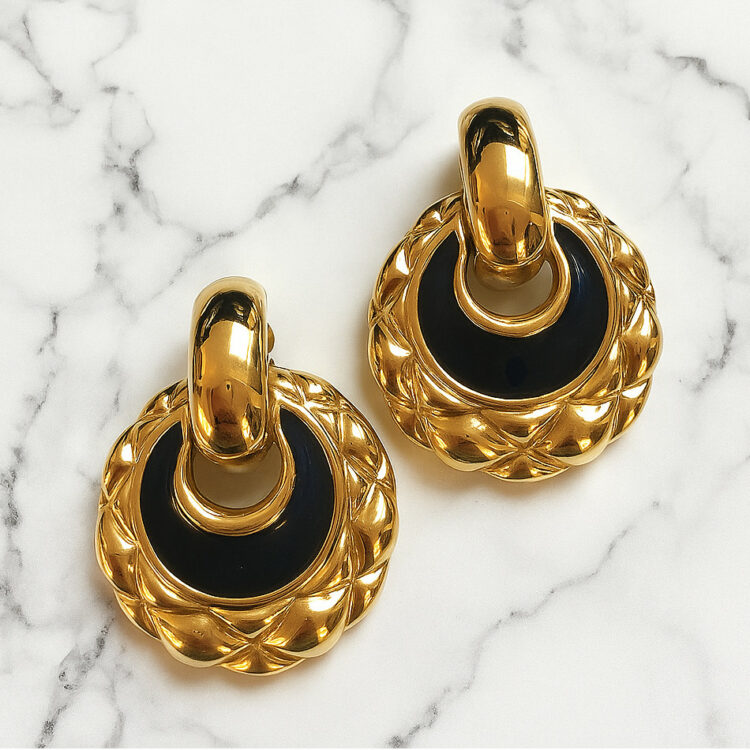 Boucles d’Oreilles Clips Vintage CAURA Rond E4255