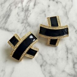 Boucles d’Oreilles Clips Vintage Croisée E4446