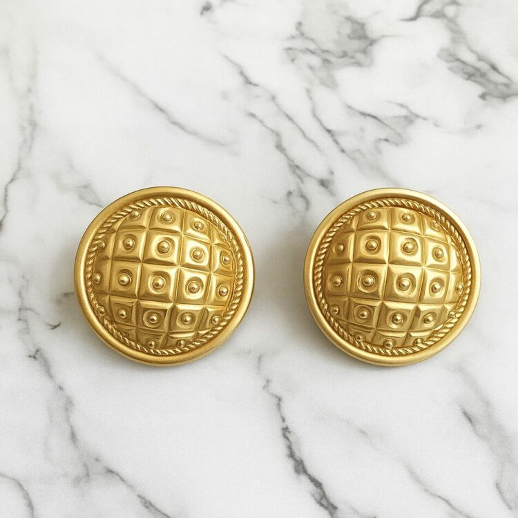 Boucles d’Oreilles Clips Vintage Rond E4657