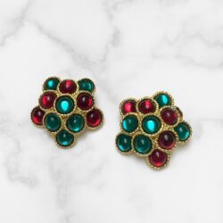 Boucles d’Oreilles Clips Vintage Fleur E55