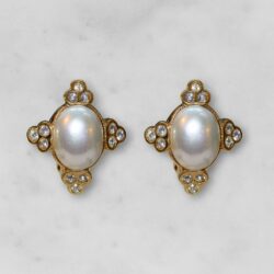 Boucles d'Oreilles Clips Vintage Croix E605