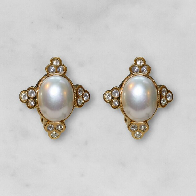 Boucles d'Oreilles Clips Vintage Croix E605