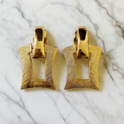 Boucles d’Oreilles Clips Vintage Rectangle E855