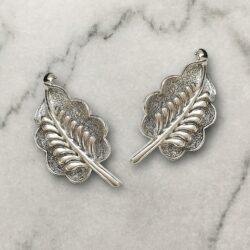 Boucles d’Oreilles Clips Vintage Feuille E970