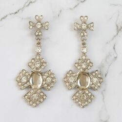 Boucles d’Oreilles Clips Vintage Croix K37