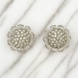 Boucles d’Oreilles Clips Vintage Fleur K5