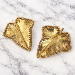 Boucles d’Oreilles Clips Vintage BUTLER & WILSON Feuille E3172