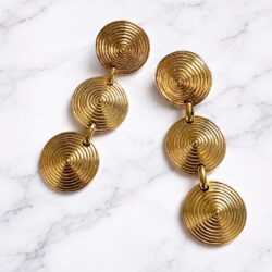 Boucles d’Oreilles Percées Vintage SPHINX Dôme E3253