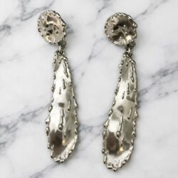 Boucles d’Oreilles Percées Vintage Feuille E3346