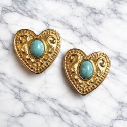Boucles d’Oreilles Clips Vintage Coeur E3476