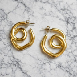 Boucles d’Oreilles Percées Vintage Spirale E3478