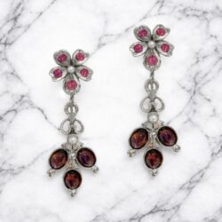 Boucles d’Oreilles Clips Vintage Fleur E2933.