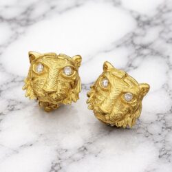 Boucles d’Oreilles Clips Vintage Tigre E1346