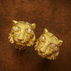 Boucles d’Oreilles Clips Vintage Tigre E1346