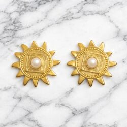 Boucles d’Oreilles Clips Vintage Soleil E0658