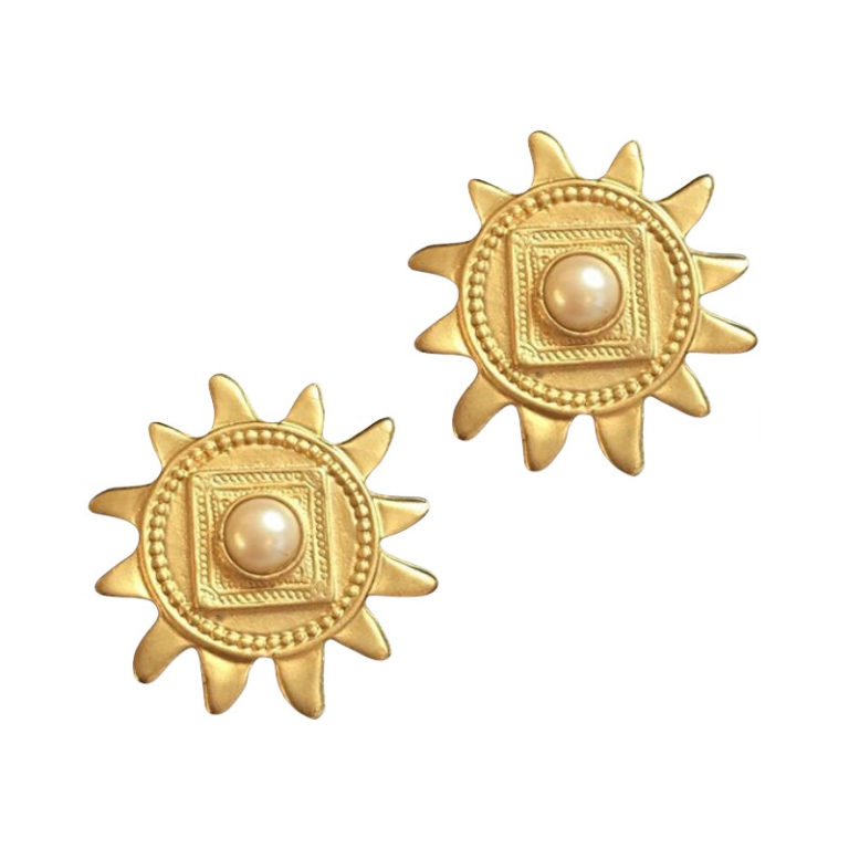 Boucles d’Oreilles Clips Vintage Soleil E0658