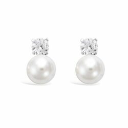 Boucles d’Oreilles Argent 925 Rhodié Perle 21ET038SP